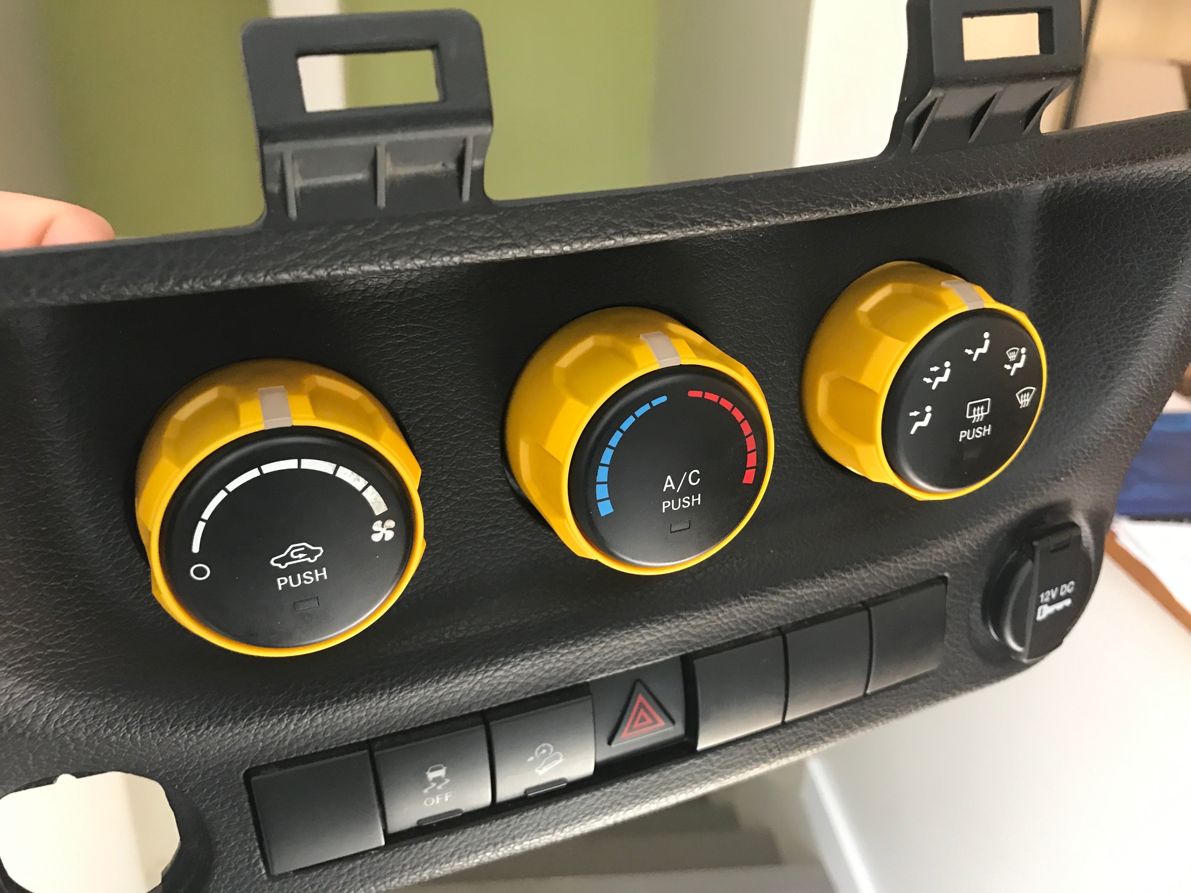 Climate Knobs (For 2011-2018 Wrangler JK) - BAJA YELLOW