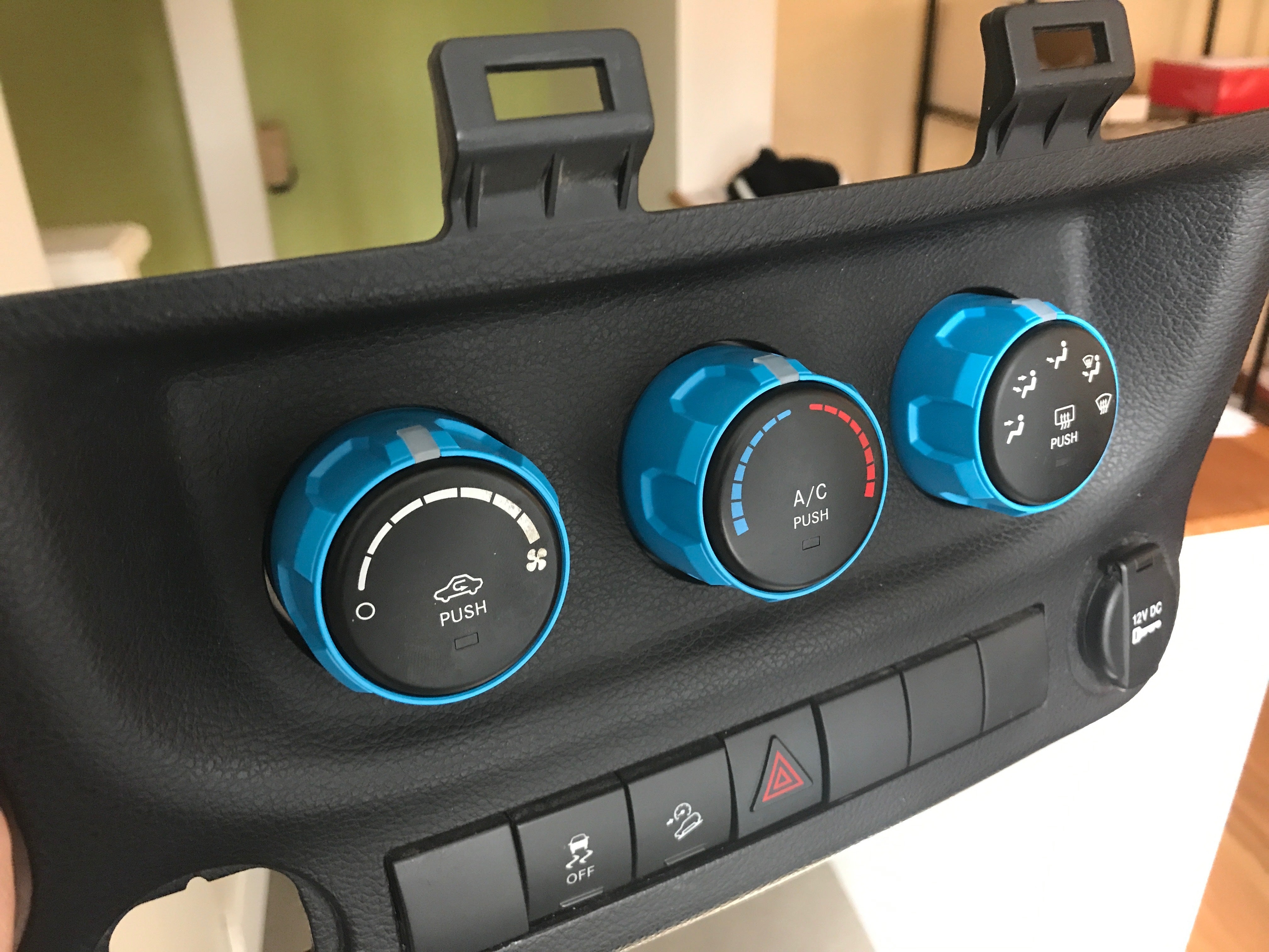 Climate Knobs (For 2011-2018 Wrangler JK) - CHIEF BLUE
