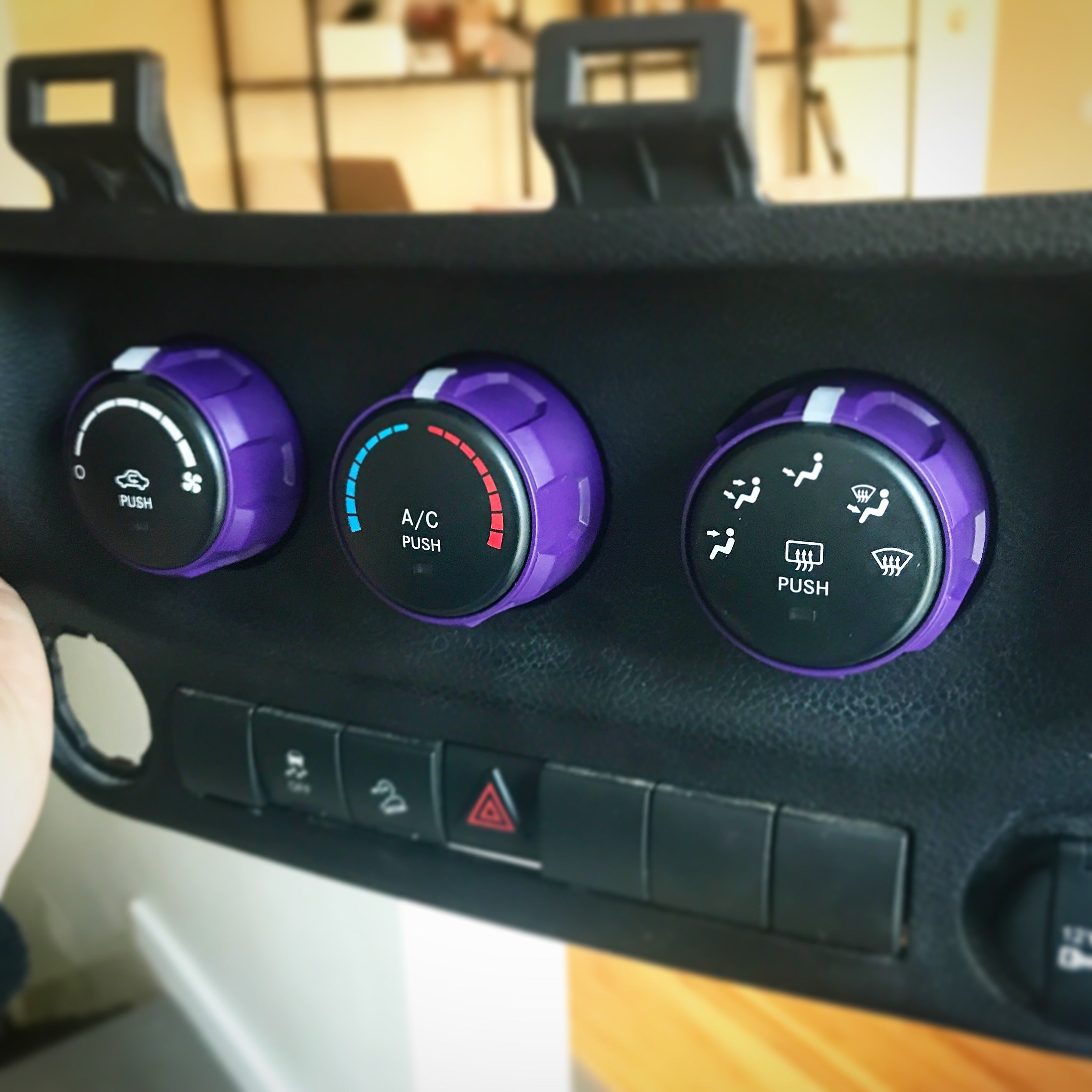 Climate Knobs (For 2011-2018 Wrangler JK) - PURPLE