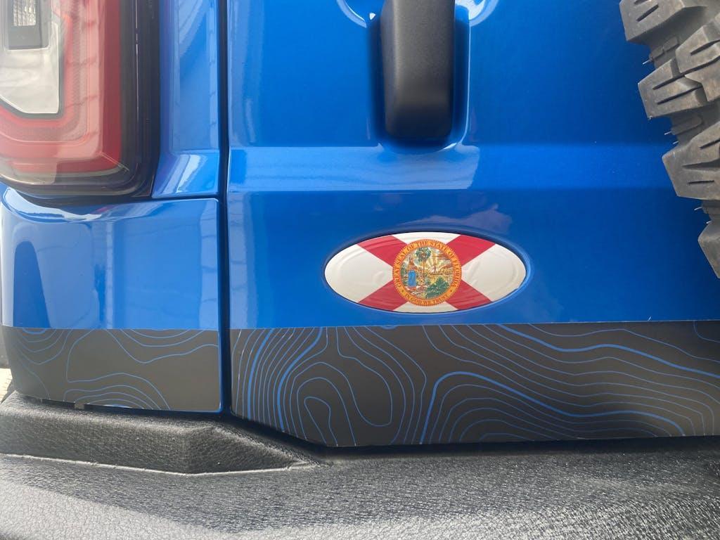 Safari Topo Lower Rear Tailgate Overlays For 2021+ Bronco