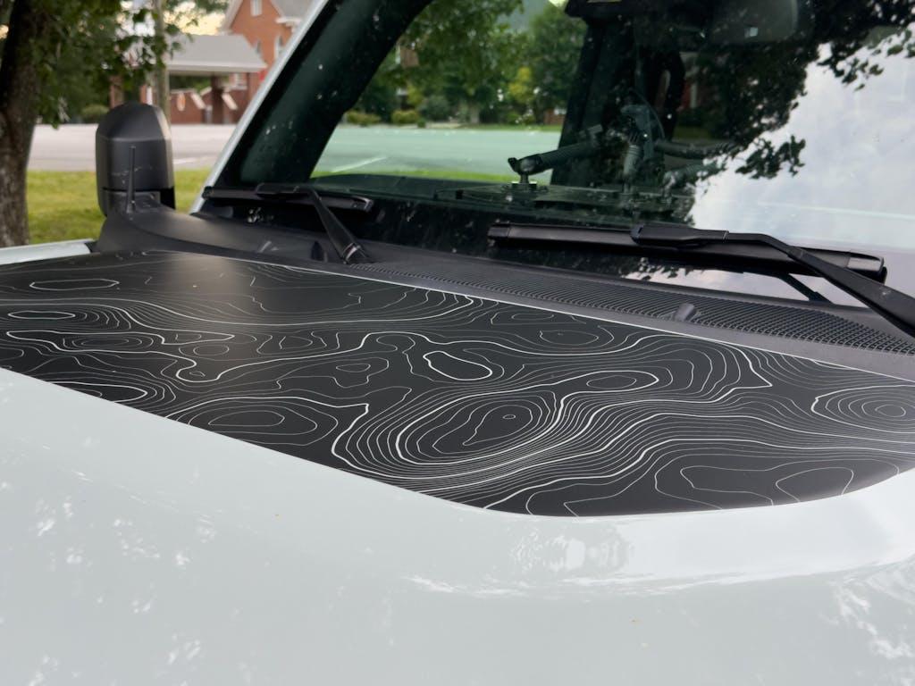 Stealth Topographic Map Hood Overlay (Printed Series) For 2021+ Bronco