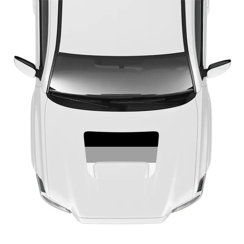 White car top view with 2016-23 Tacoma Sport Pro Sport Hood Stamp