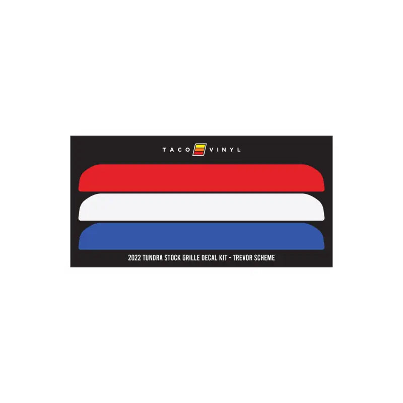 Red white and blue offroad grille decal kit for 2022+ Tundra Offroad Grille