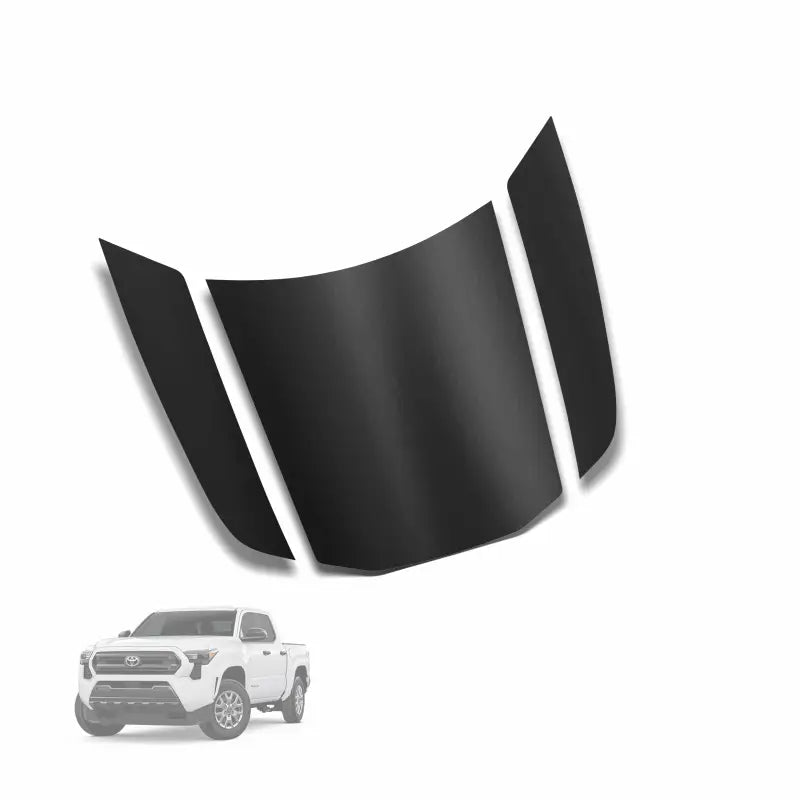 Black hood decal kit for 2024+ Tacoma Apex Hood Stamp featuring sleek apex hood design