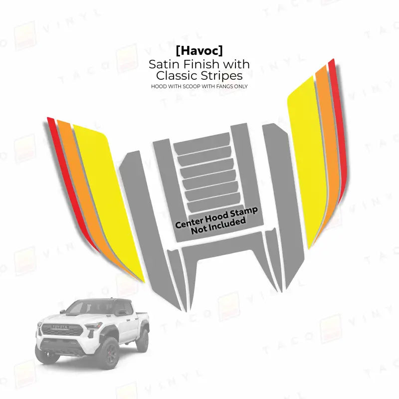 2024+  Havoc Hood Scoop Stamp (W/ Fangs only) For Tacoma