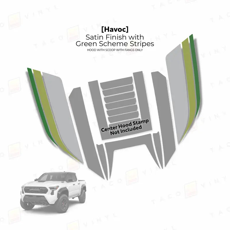 2024+  Havoc Hood Scoop Stamp (W/ Fangs only) For Tacoma