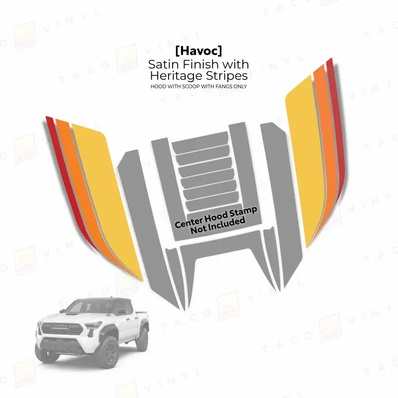 2024+  Havoc Hood Scoop Stamp (W/ Fangs only) For Tacoma