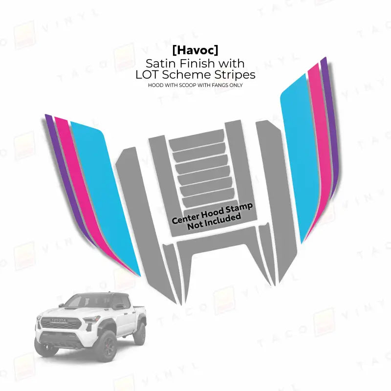 2024+  Havoc Hood Scoop Stamp (W/ Fangs only) For Tacoma