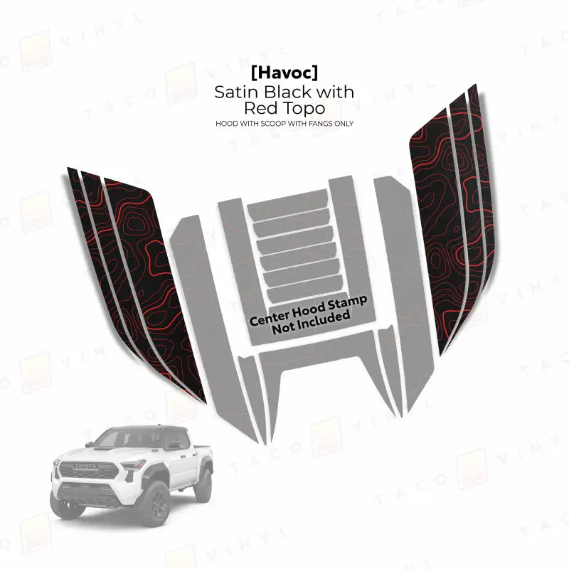 2024+  Havoc Hood Scoop Stamp (W/ Fangs only) For Tacoma