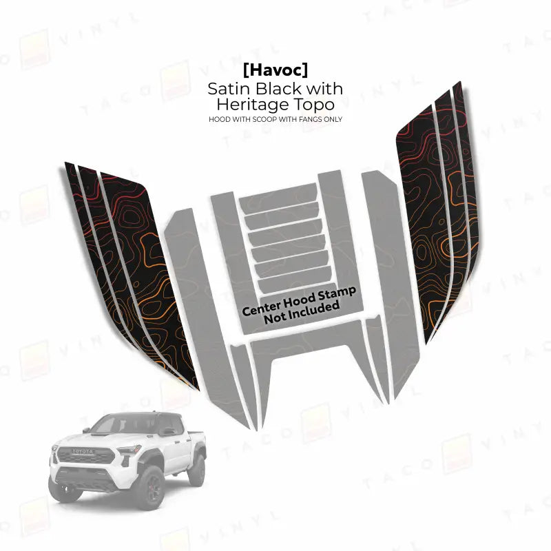 2024+  Havoc Hood Scoop Stamp (W/ Fangs only) For Tacoma