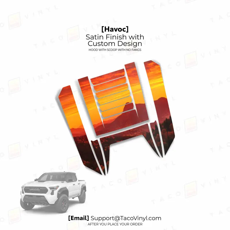 2024 + Tacoma Havoc Hood Scoop Stamp (W/ No Fangs) - Custom Design - Hood Stamp