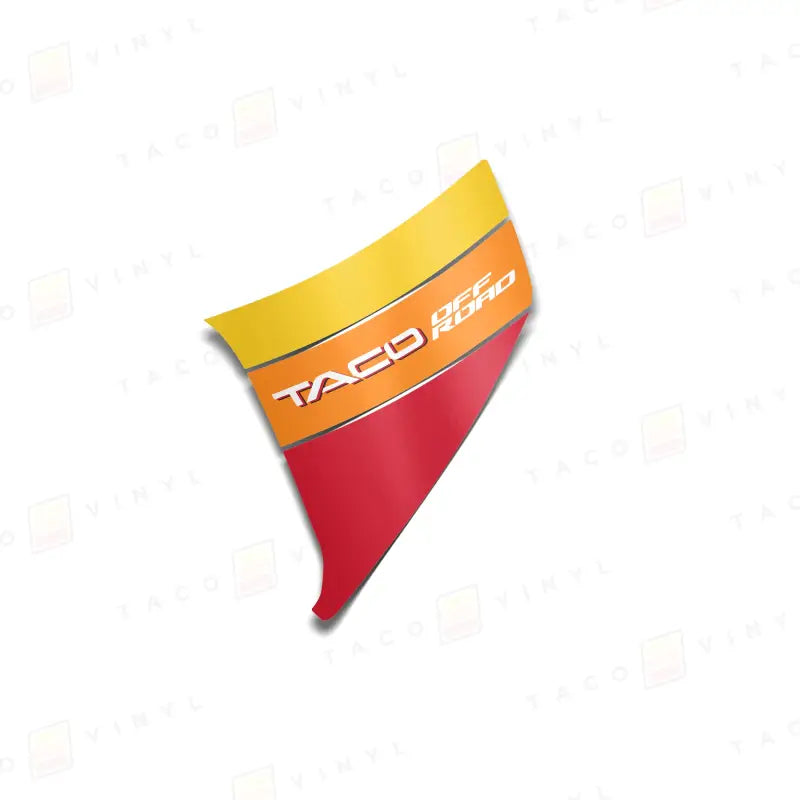 Striped yellow, orange, and red decal for 2024 Tacoma lower bedside decals