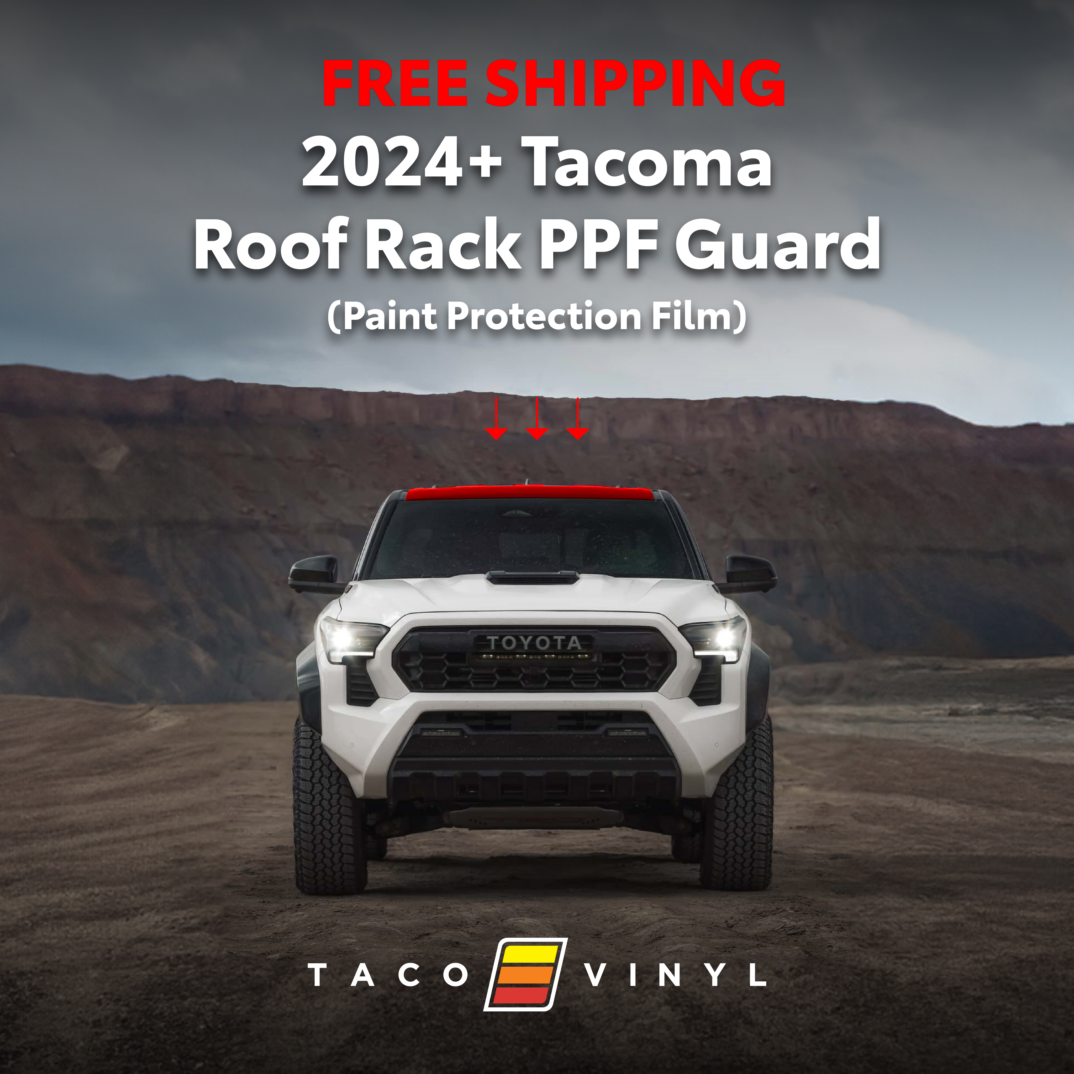 2024+  PPF Roof Rack Guard For Tacoma