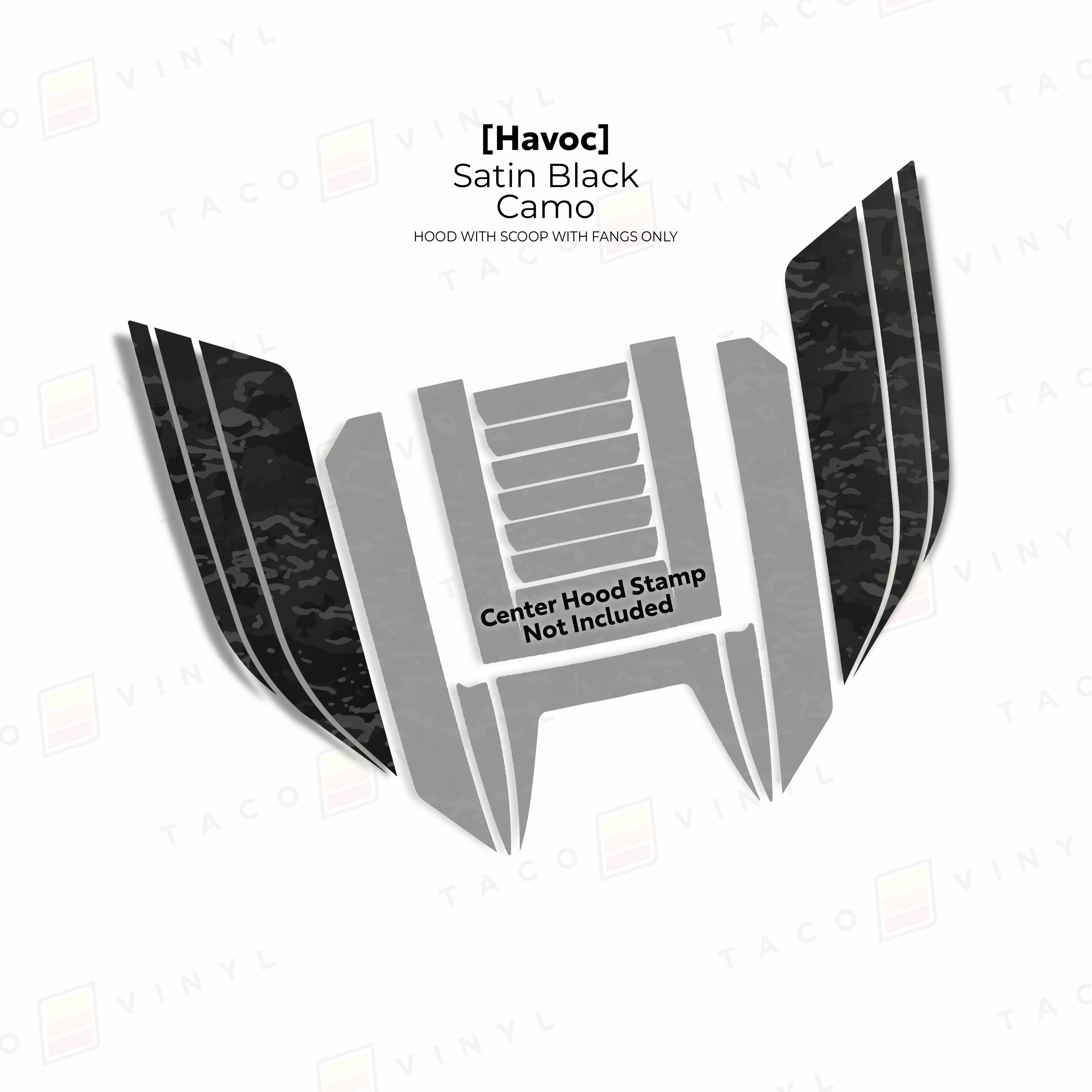 2024+ Havoc Hood Scoop Stamp (W/ Short Fangs) For Tacoma