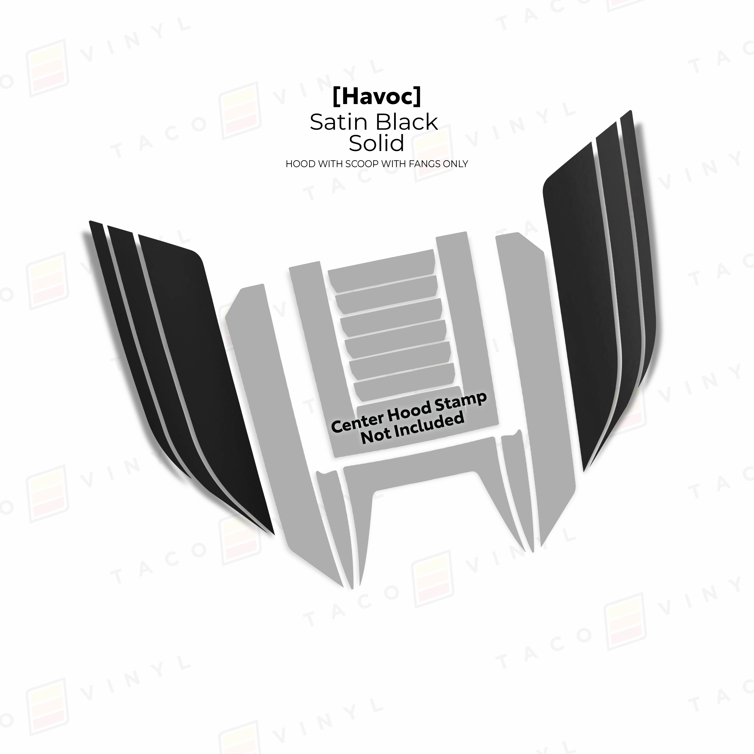 2024+ Havoc Hood Scoop Stamp (W/ Short Fangs) For Tacoma