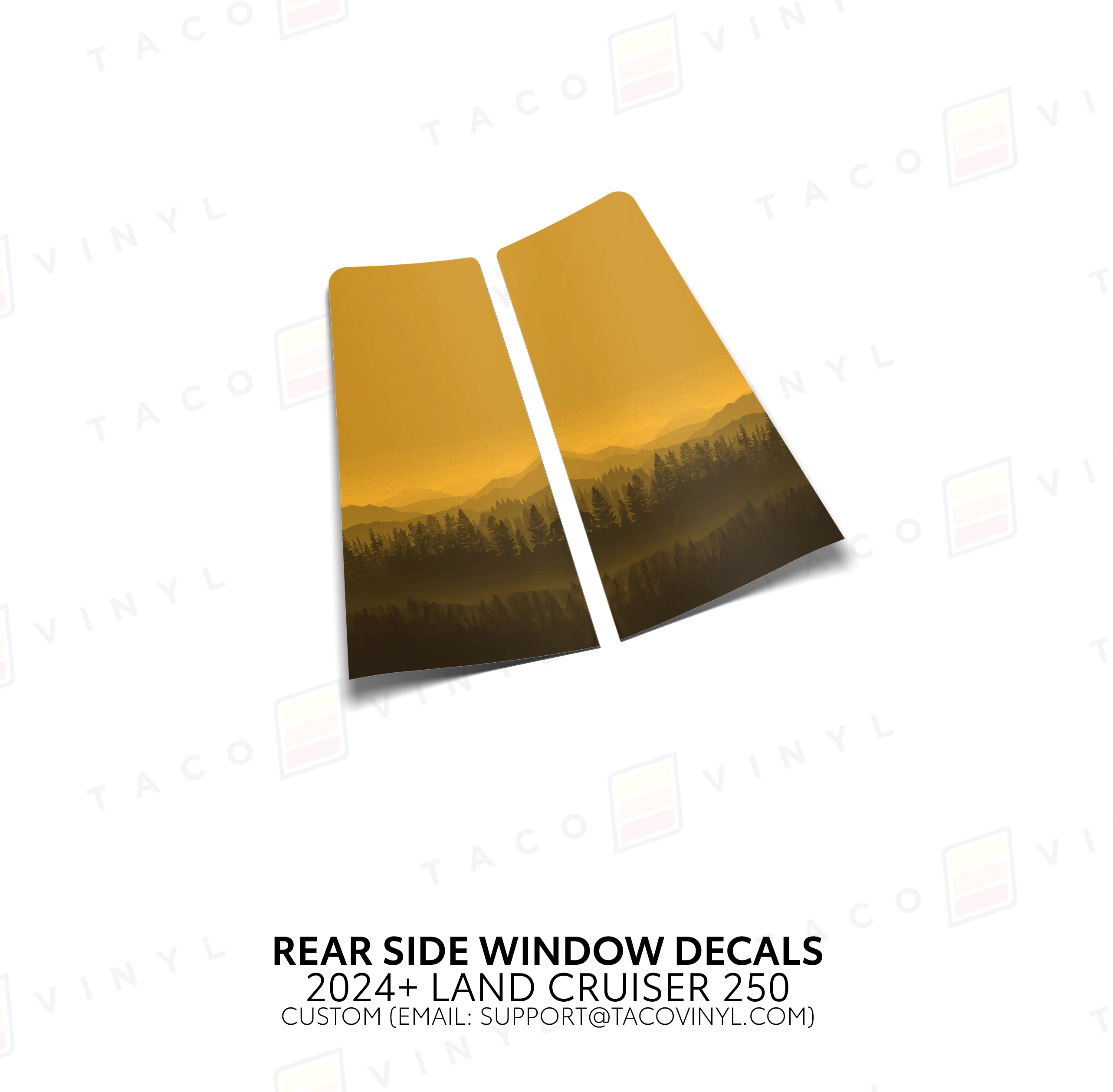 2024+  Rear Side Window Decal For Land Cruiser 250