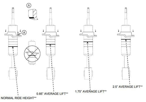 Suspension strut lift options for Toyota Tacoma lift kit with rear shocks enhancement