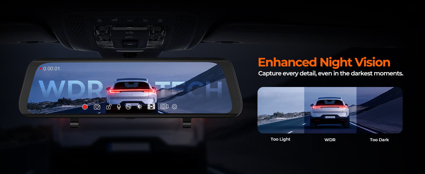 XR10 Pro 4K Front & 2.5K Rear Cameras 10’’ IPS Touchscreen with Built-in Wi-Fi