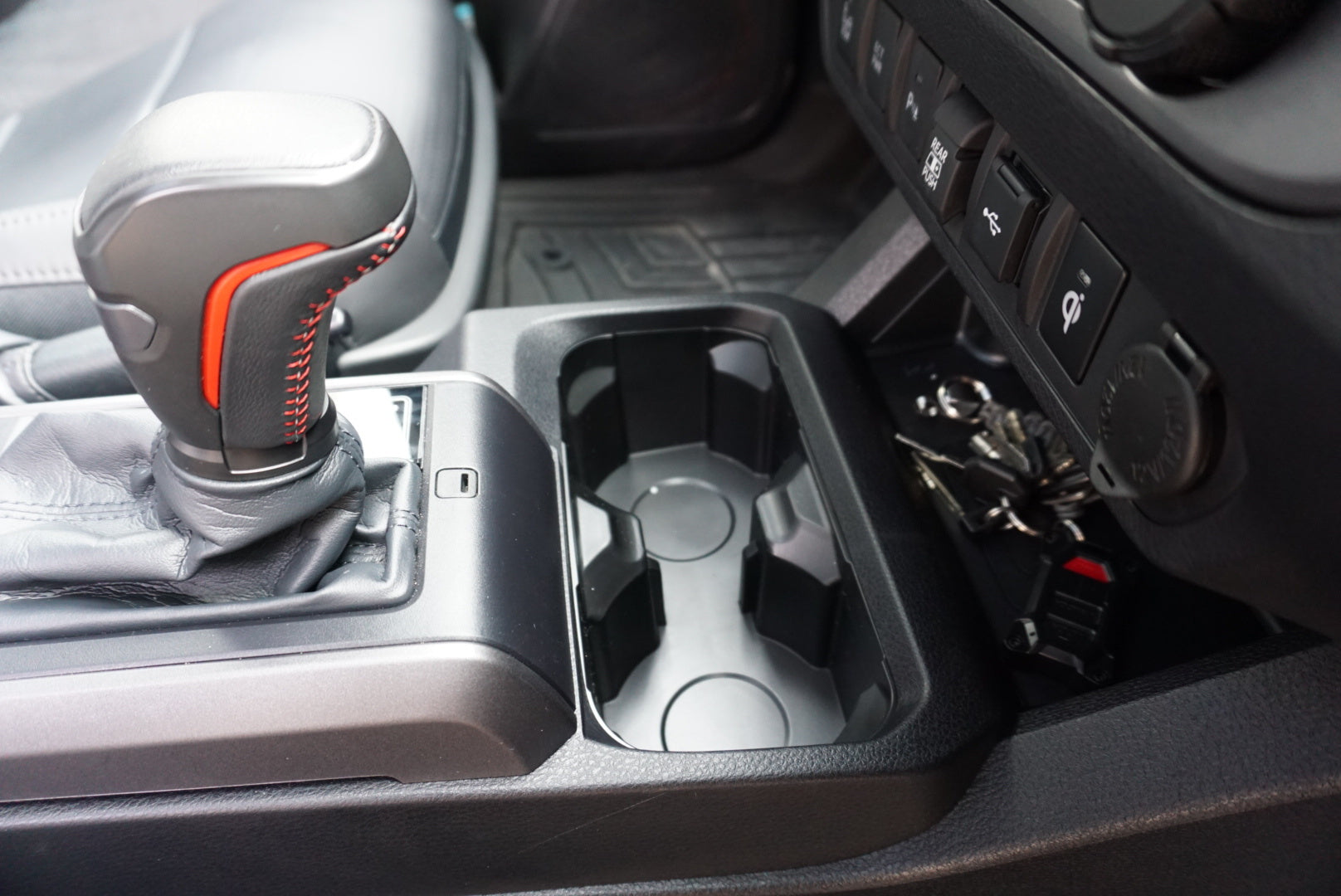 Oversize Cup Holder with Tray (For 2016-2023 Tacoma) - BLACK
