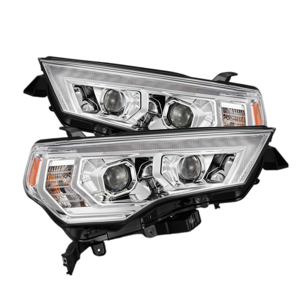 AlphaRex MK II LUXX-Series LED projector headlights for Toyota 4Runner (2014-2023) in chrome housing for a polished and stylish look.