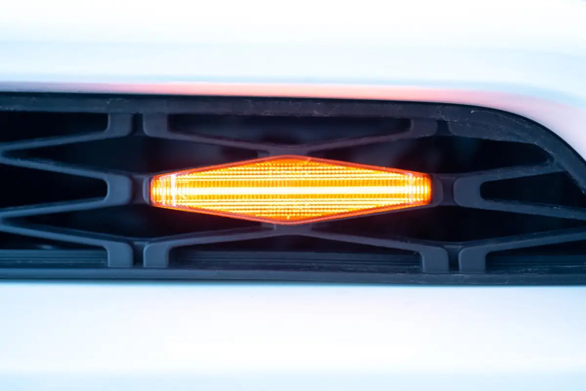 Illuminated amber grille lights within a black grille for Toyota 4Runner with quick lead time