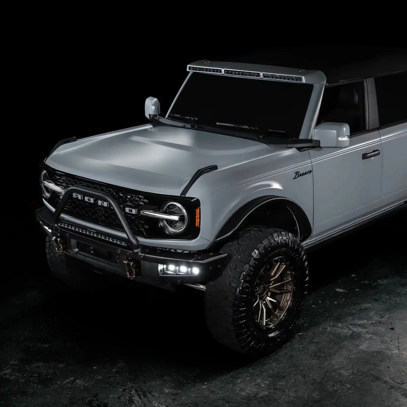 Triple LED Fog Light Kit For 2021-2026 Ford Bronco | Steel Modular Bumper | 90W