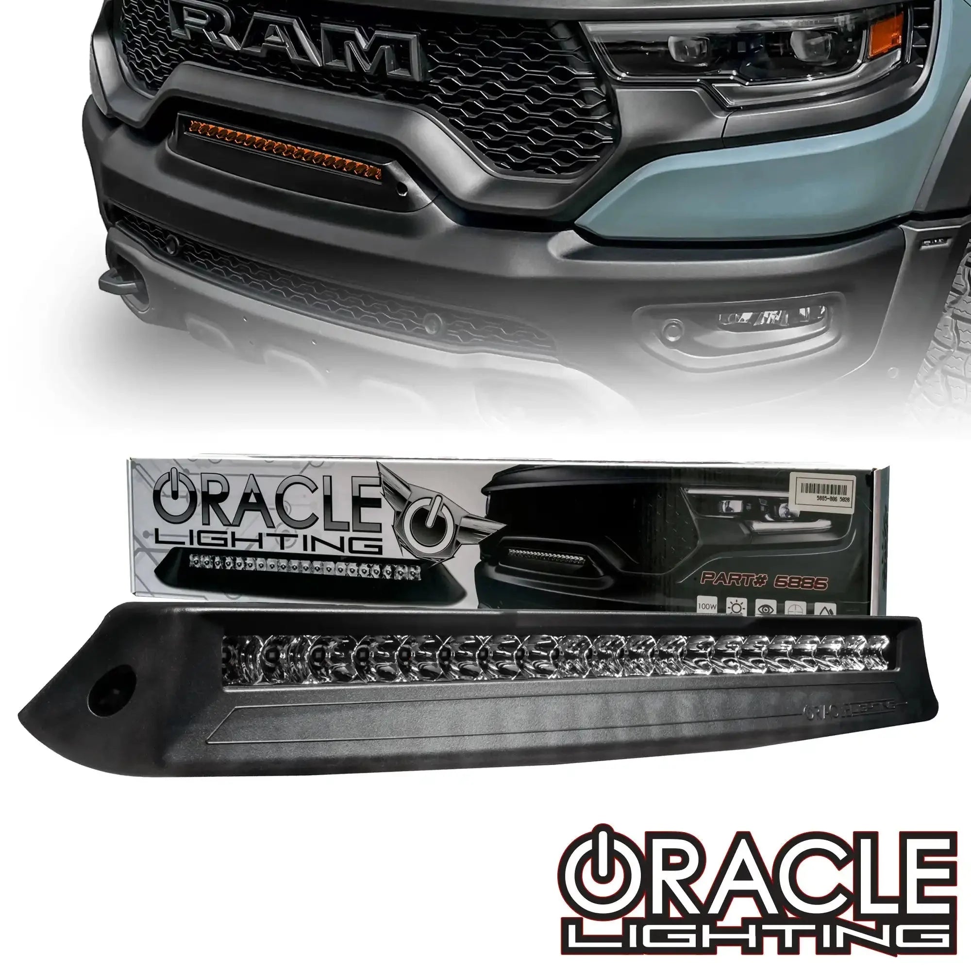 Front Bumper Flush LED Light Bar For 2019-2025 RAM Rebel/TRX/RHO | 100W 12,000 Lumens