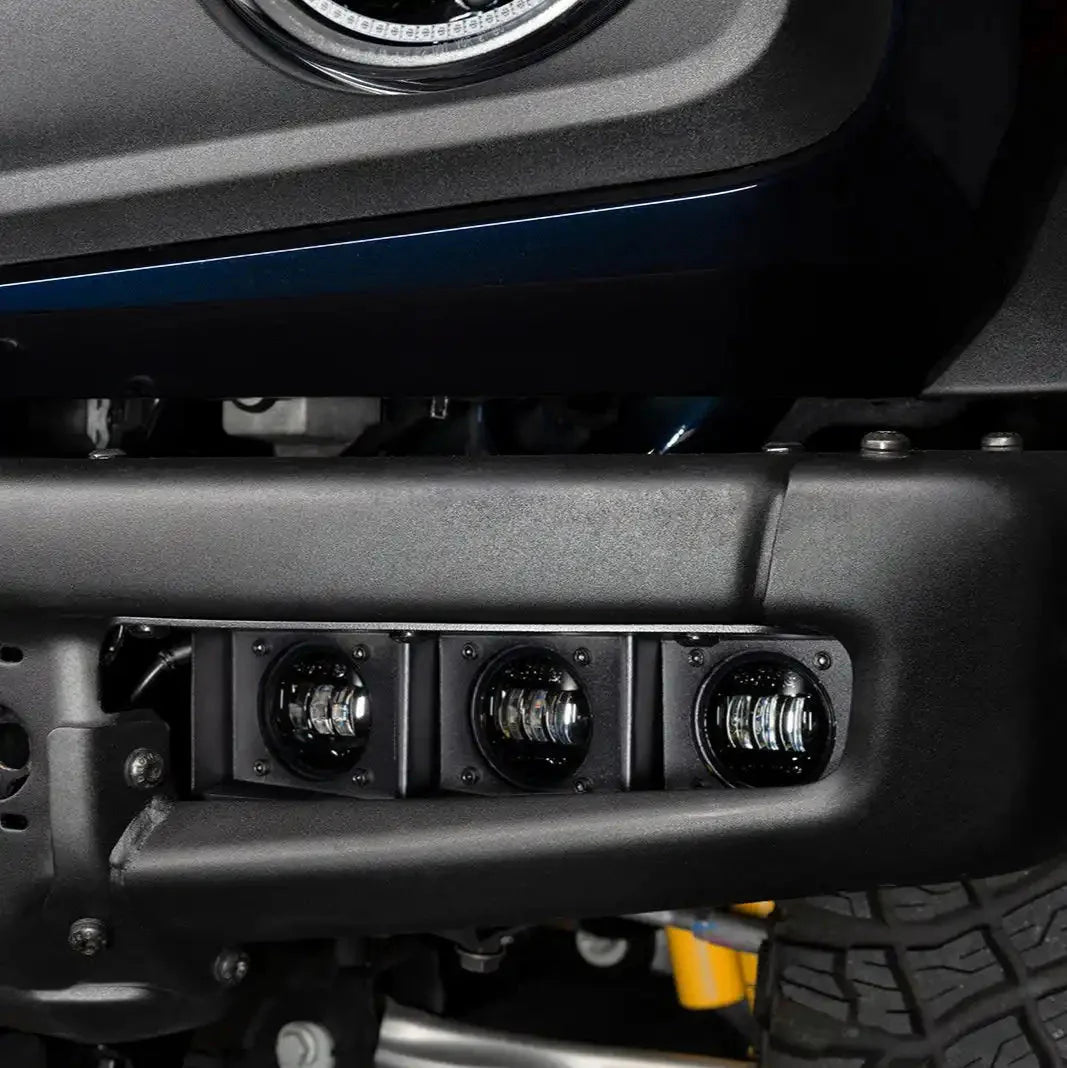 Triple LED Fog Light Kit For 2021-2026 Ford Bronco | Steel Modular Bumper | 90W
