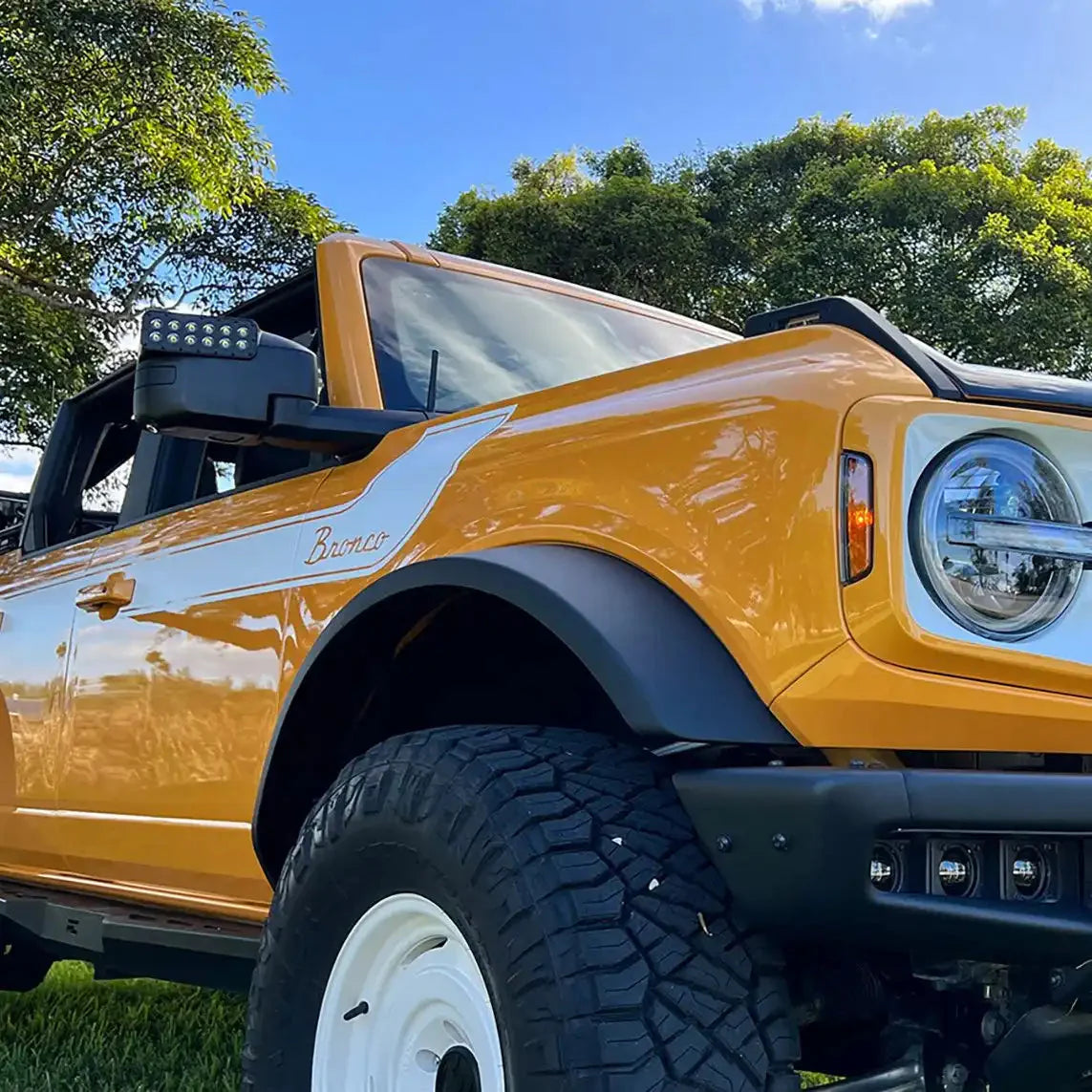 LED Off-Road Side Mirrors For 2021-2026 Ford Bronco - Peripheral Ditch Lights (2200+ Lumens)