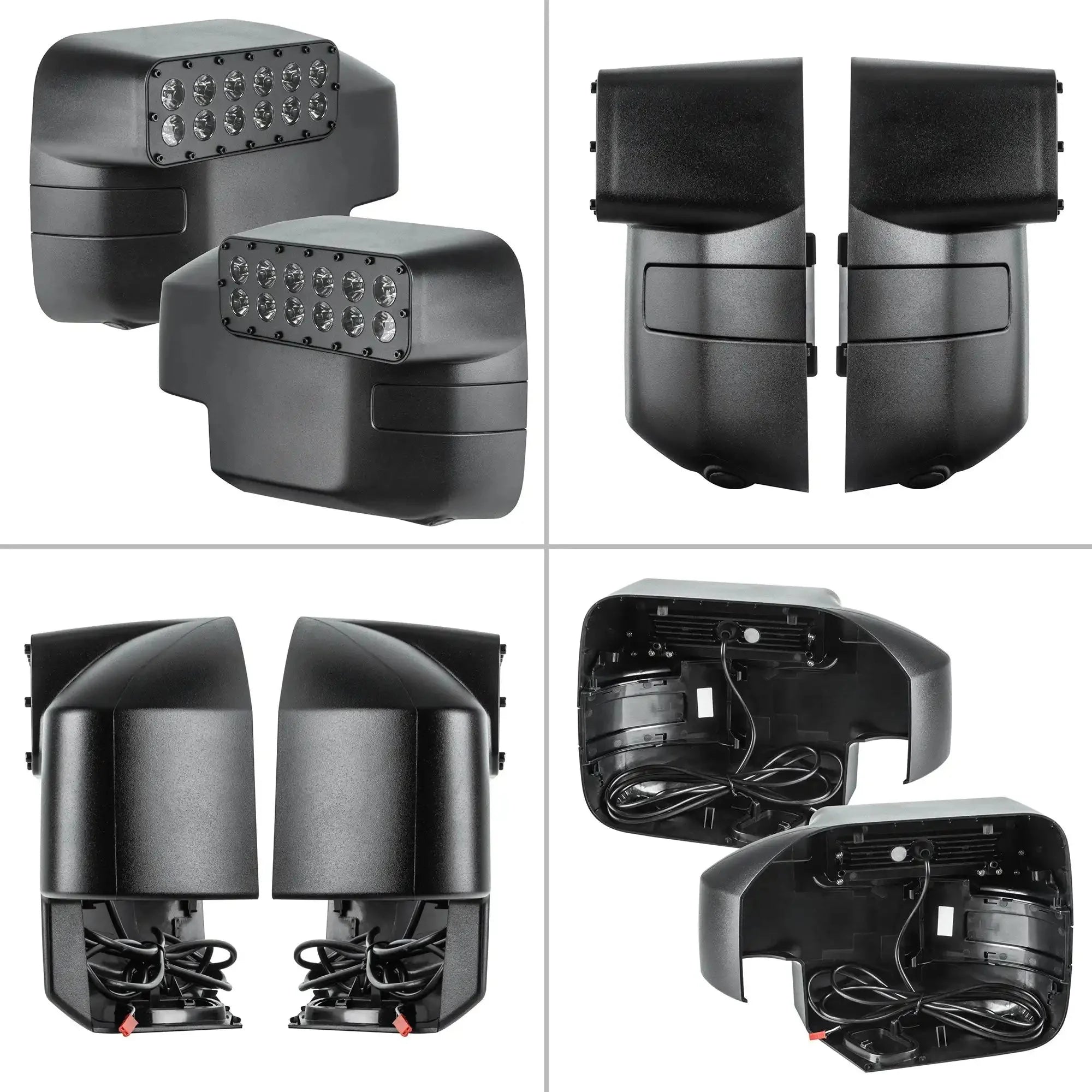 LED Off-Road Side Mirrors For 2021-2026 Ford Bronco - Peripheral Ditch Lights (2200+ Lumens)