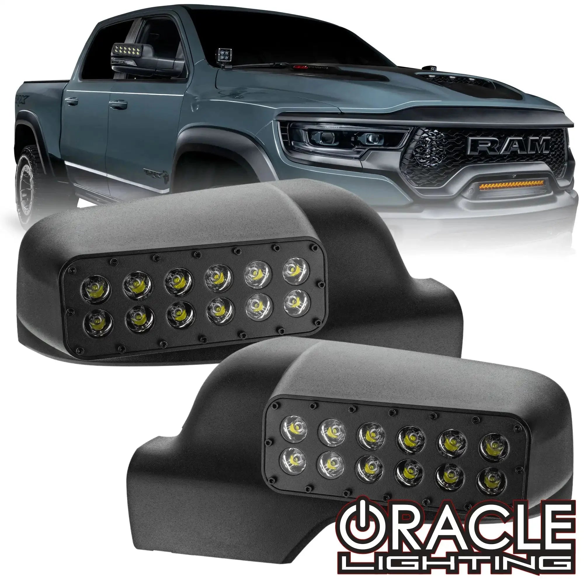 LED Off-Road Side Mirror Ditch Lights For 2019-2026 RAM 1500 DT