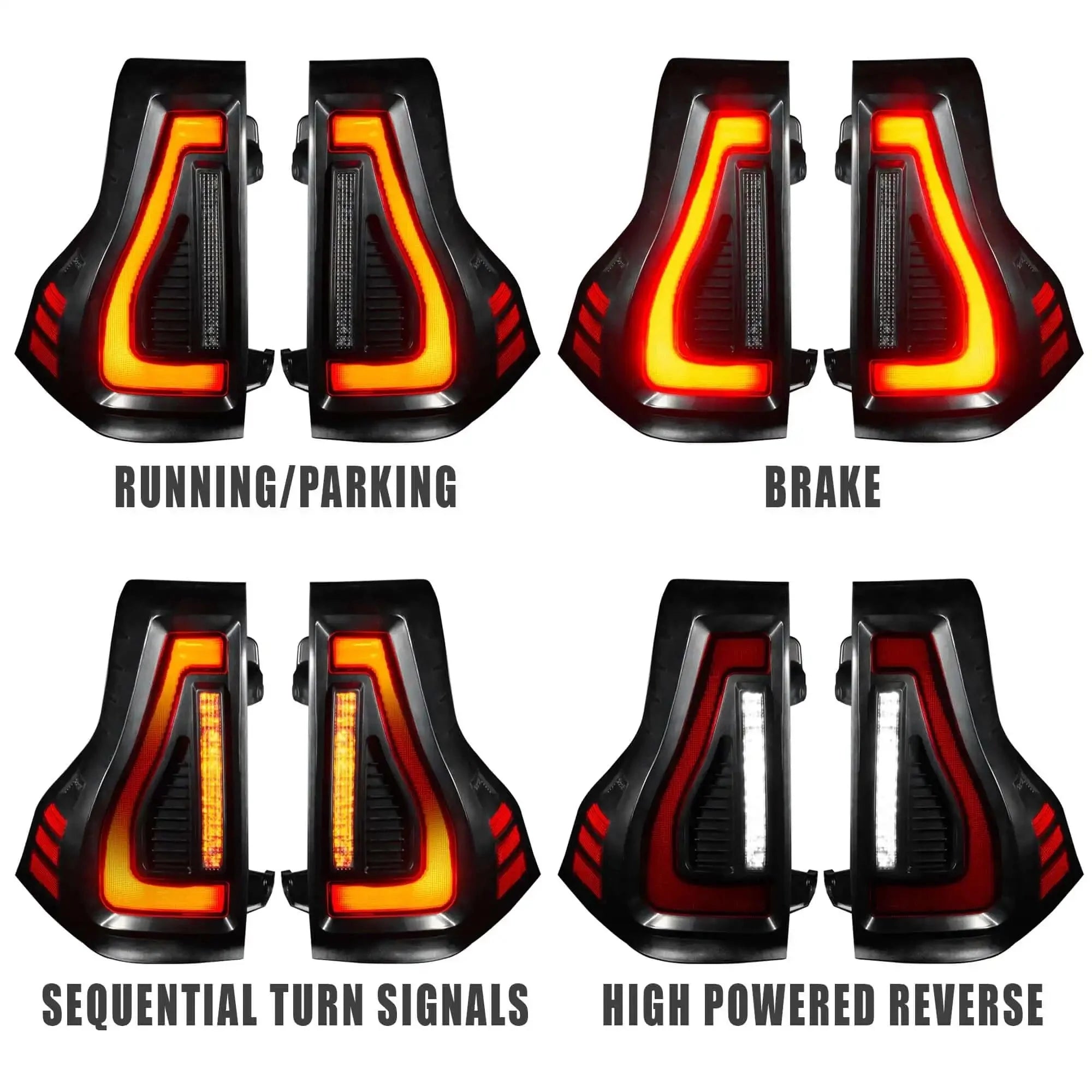 Flush Mount LED Tail Lights For 2010-2023 Lexus GX460 Toyota Prado Sequential Lensless