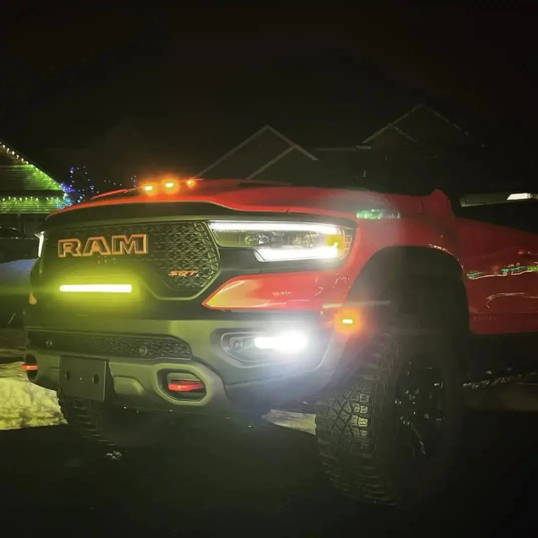 Front Bumper Flush LED Light Bar For 2019-2025 RAM Rebel/TRX/RHO | 100W 12,000 Lumens