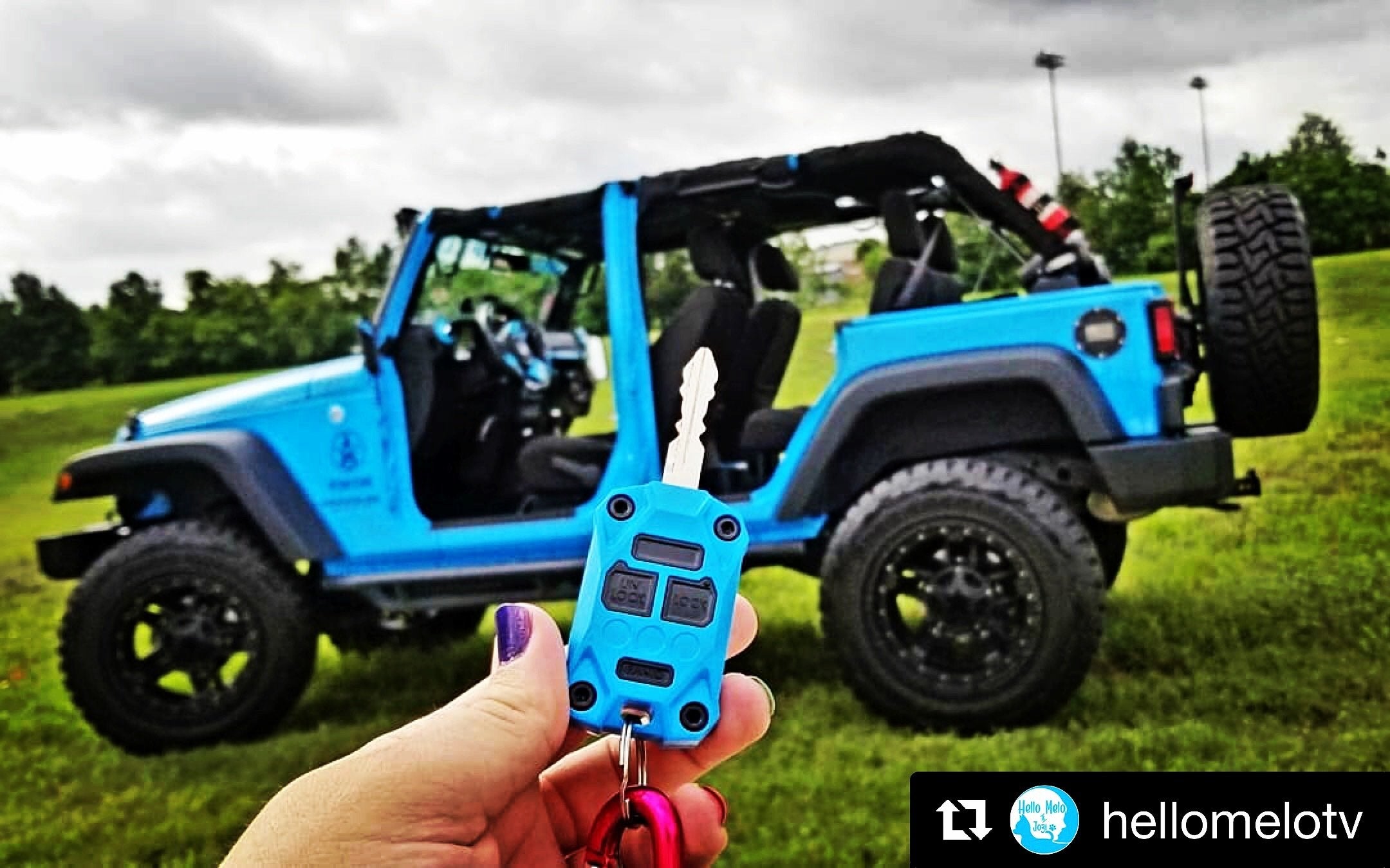 Injection Fob IF007 (For Wrangler JK) - CHIEF BLUE