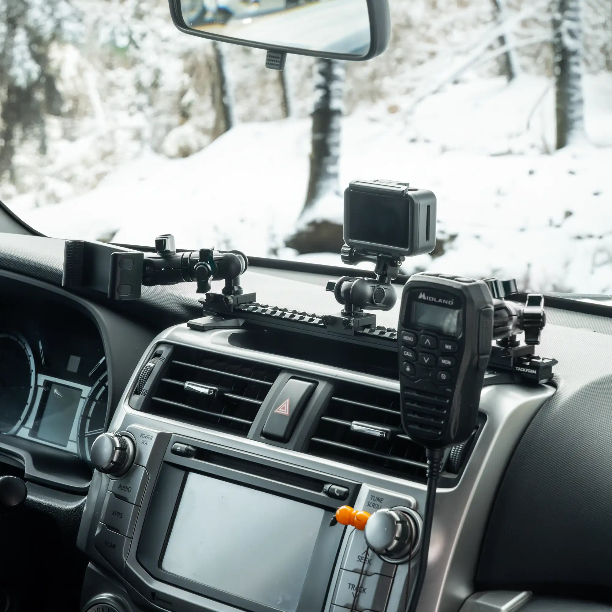 Dash Mount For 2010-2024 Toyota 4Runner Tackform Assault Track Picatinny Dash Bracket With 20LITE Phone Mount