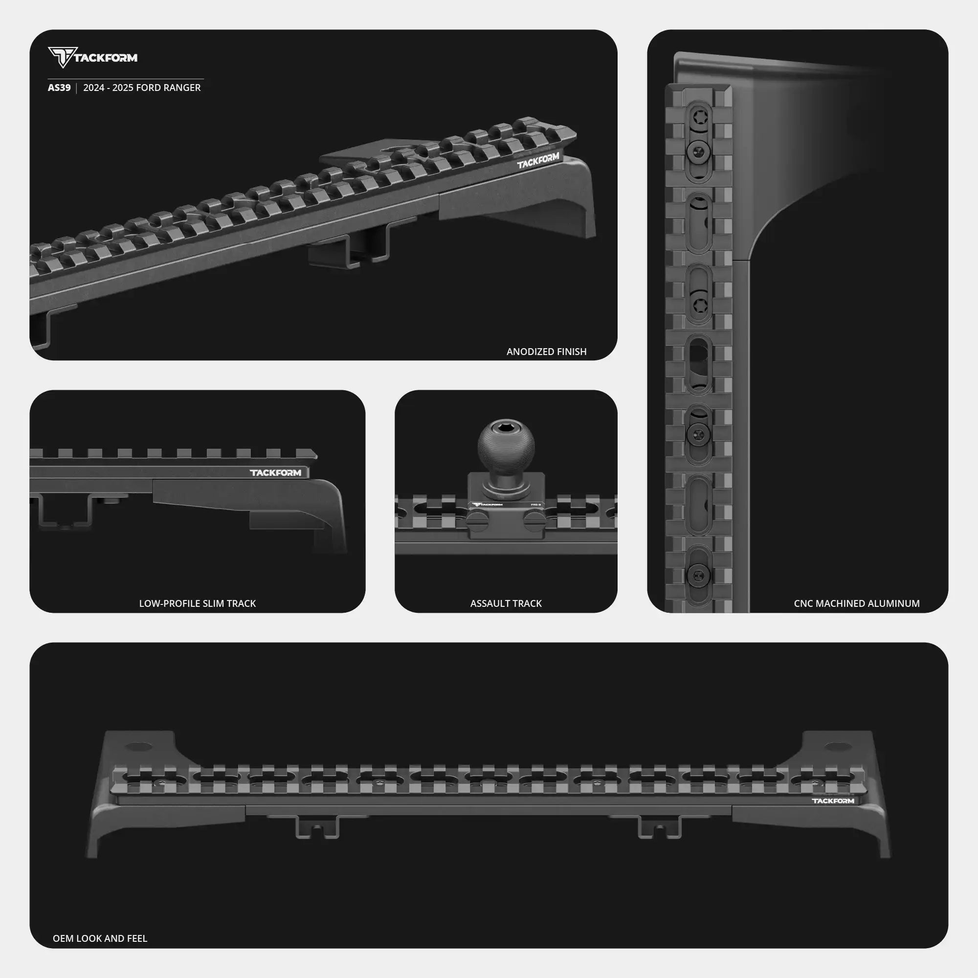 Build Your Own 2024-2026 Ford Ranger Tackform Assault Track Picatinny Dash Bracket
