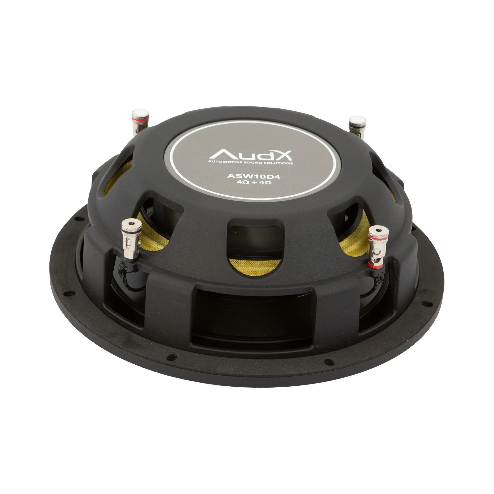 10″ Shallow Mount Dual 4Ω (4Ω+4Ω) Voice Coil Subwoofer | ASW10D4