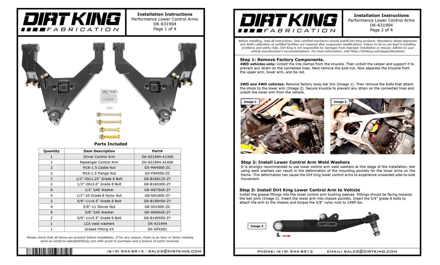 Performance Lower Control Arms