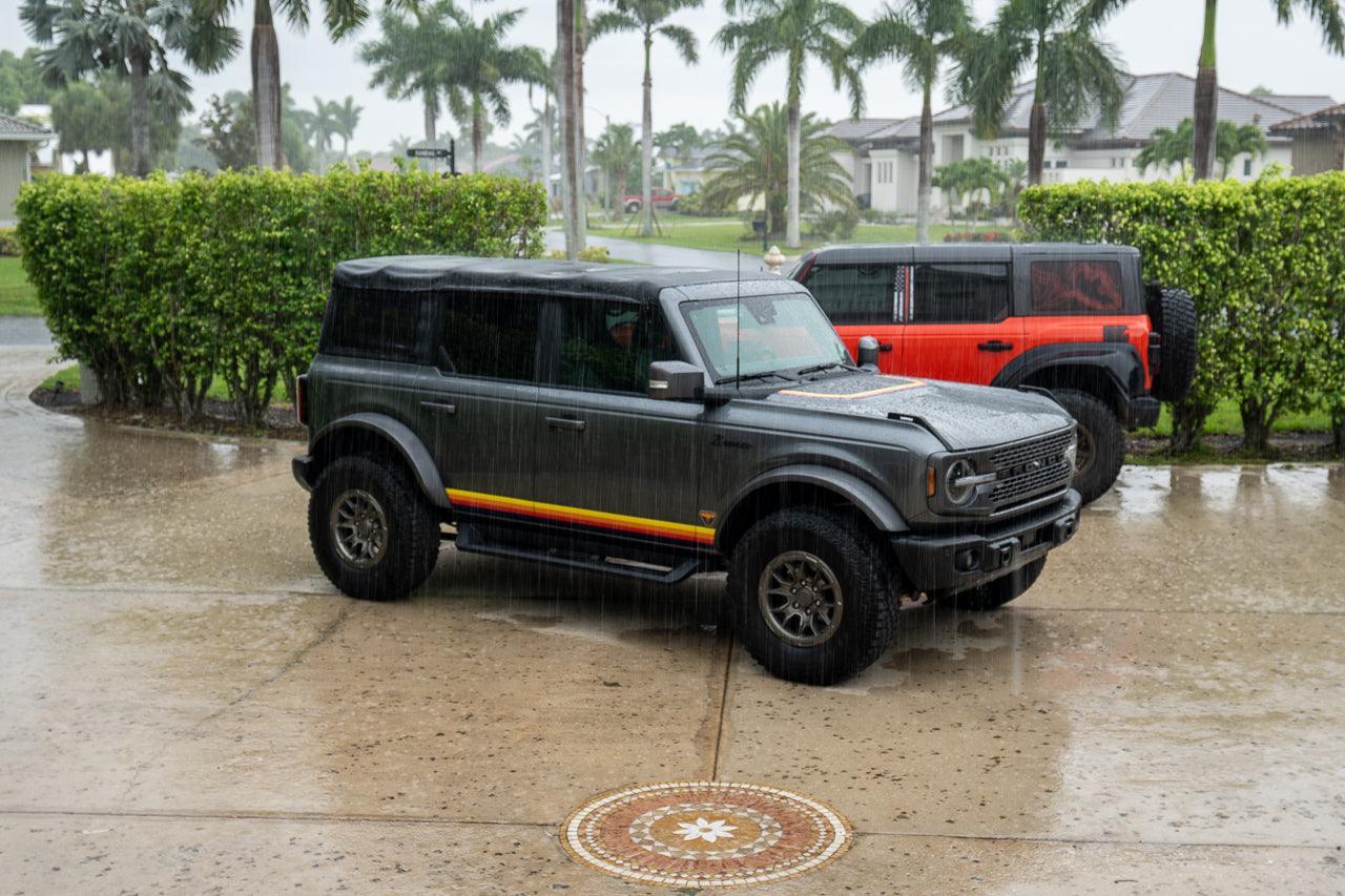 Badlands 5 Bar Retro Stripe Package (Hood, Lower Door Protection, Door Sills) For 2021+ Bronco