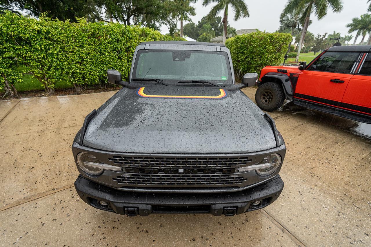 Badlands 5 Bar Retro Stripe Package (Hood, Lower Door Protection, Door Sills) For 2021+ Bronco