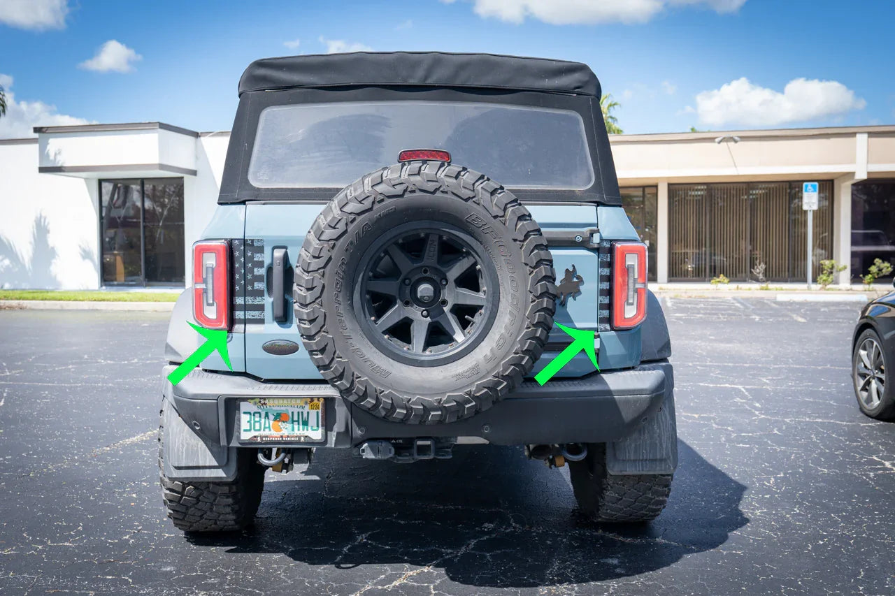 American Flag Middle Tailgate Overlays For 2021+ Bronco