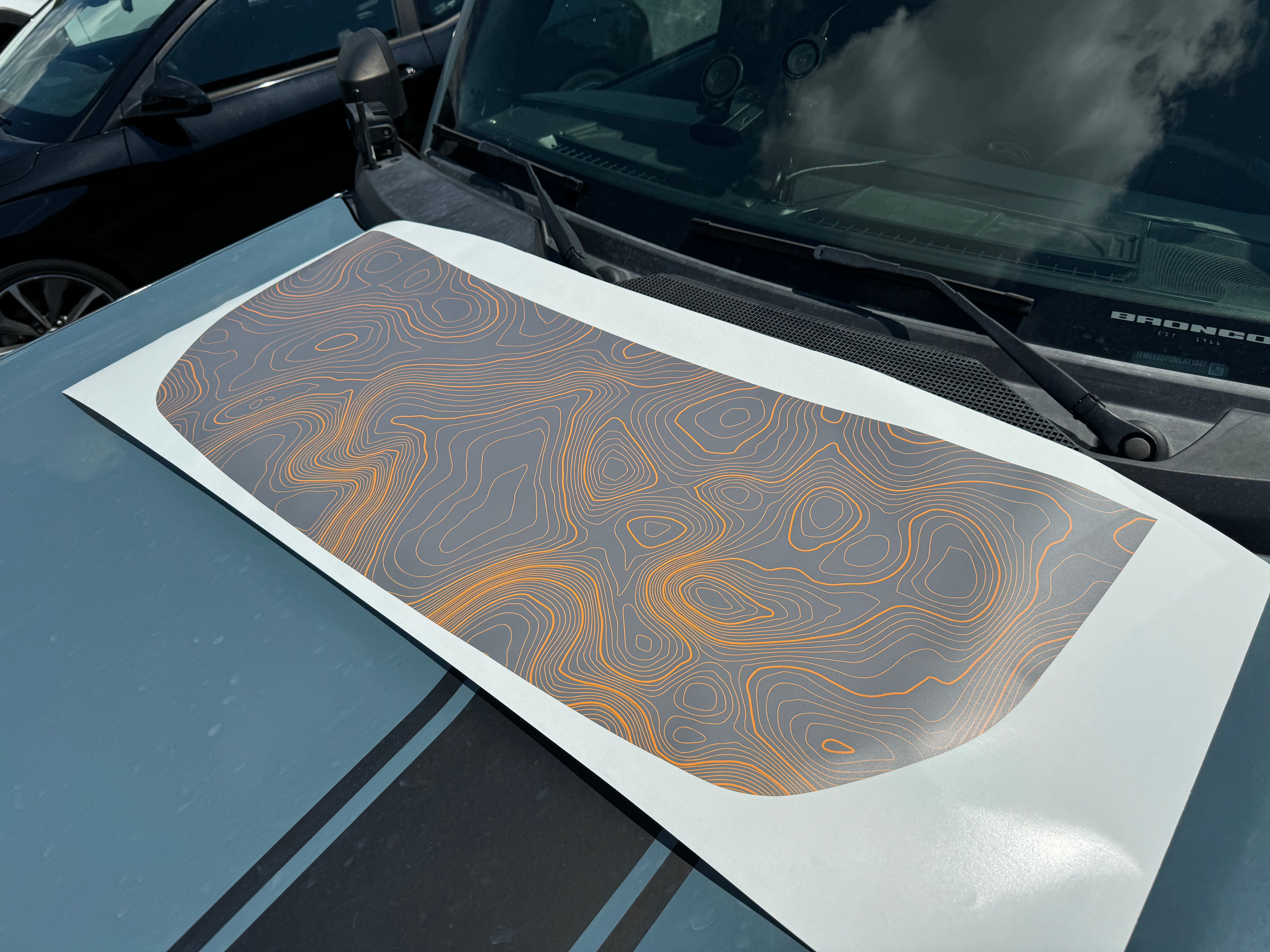 Stealth Topographic Map Hood Overlay (Printed Series) For 2021+ Bronco