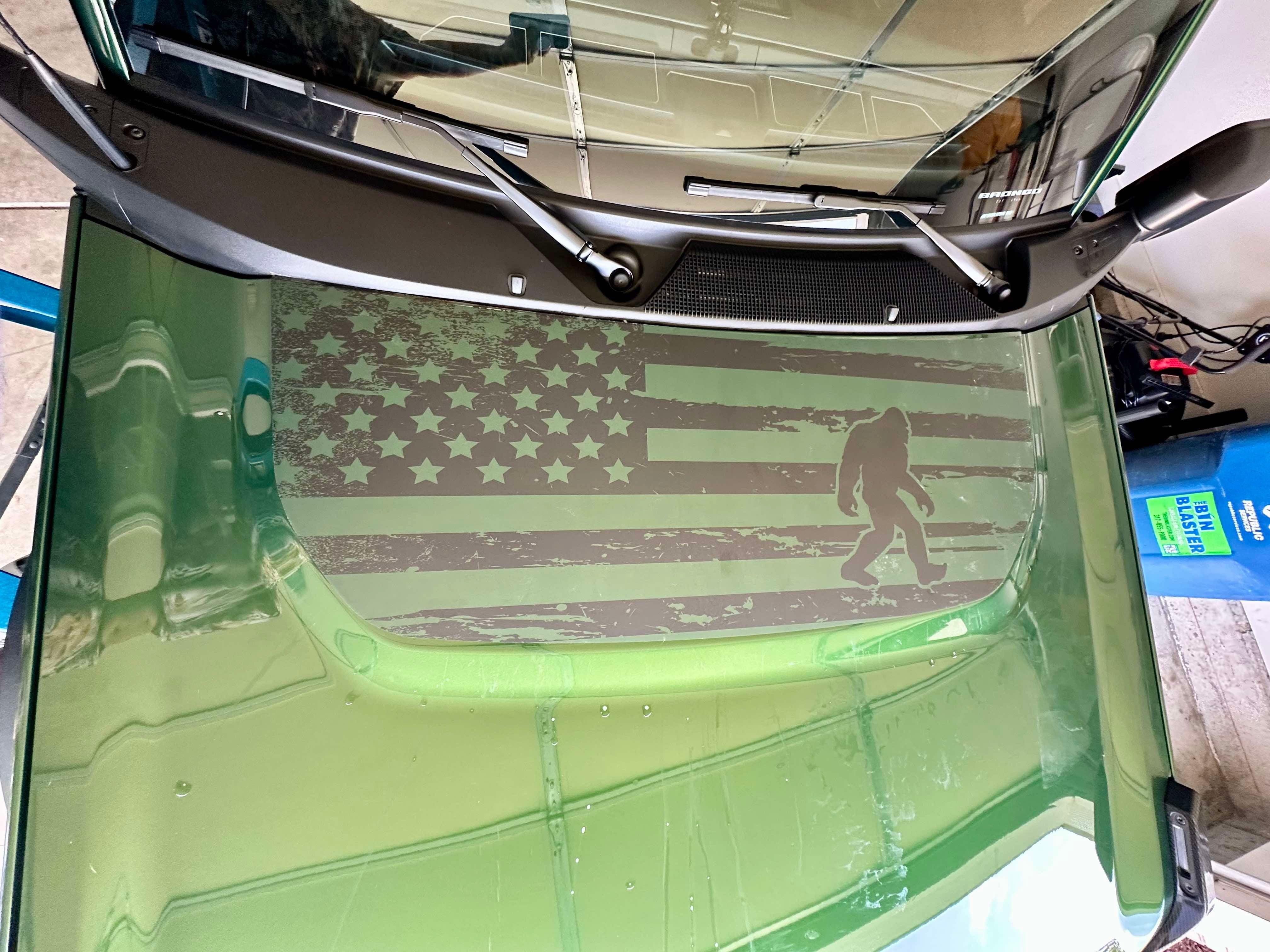 Stealth Clear American Flag Hood Overlay For 2021+ Bronco