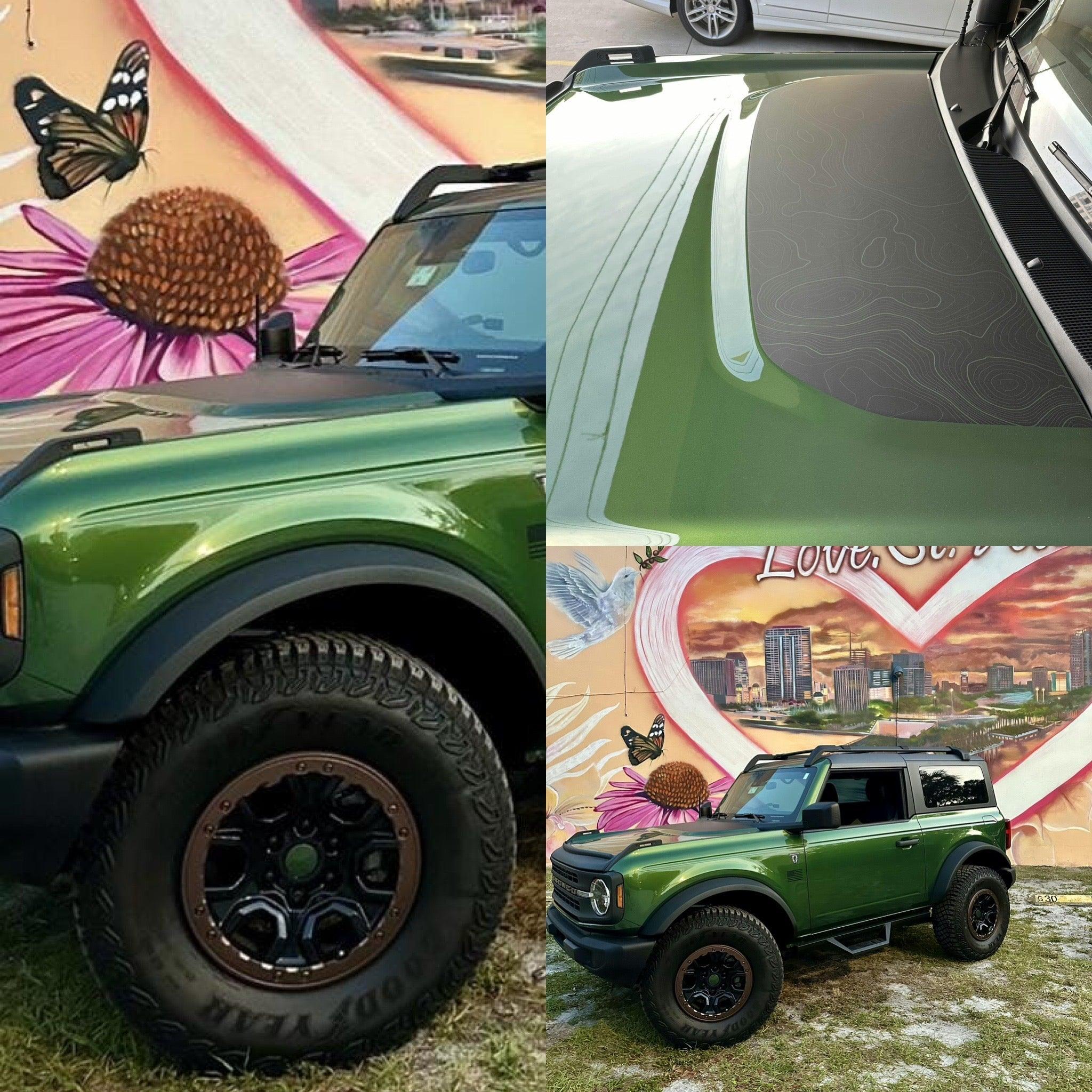 Stealth Topographic Map Hood Overlay (Printed Series) For 2021+ Bronco