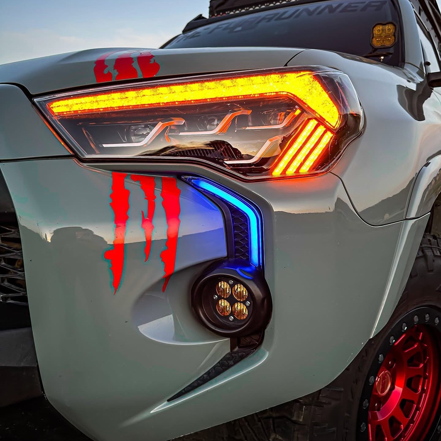 LED DRL Fang Light Bezel Kit For 4Runner 14-24