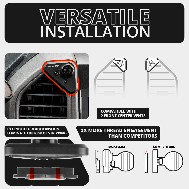 ‘15-‘20 Ford F-150, ‘17-‘22 Super Duty, ‘18-‘21 Expedition LINK™ Vent Mount Bracket With Magnetic Phone Holder | (See Compatibility Info For Year/Trim Details) | Choose Your Arm Length