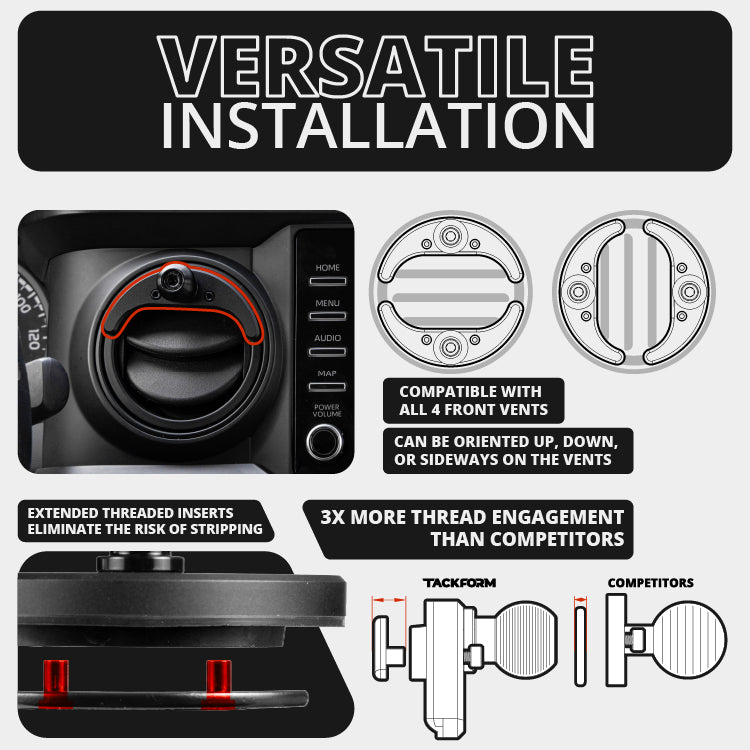 Vent Mount For 2016-2023 Toyota Tacoma & 2014-2021 Tundra LINK™ Vent Mount Bracket With 20LITE Phone Holder | Choose Your Arm Length