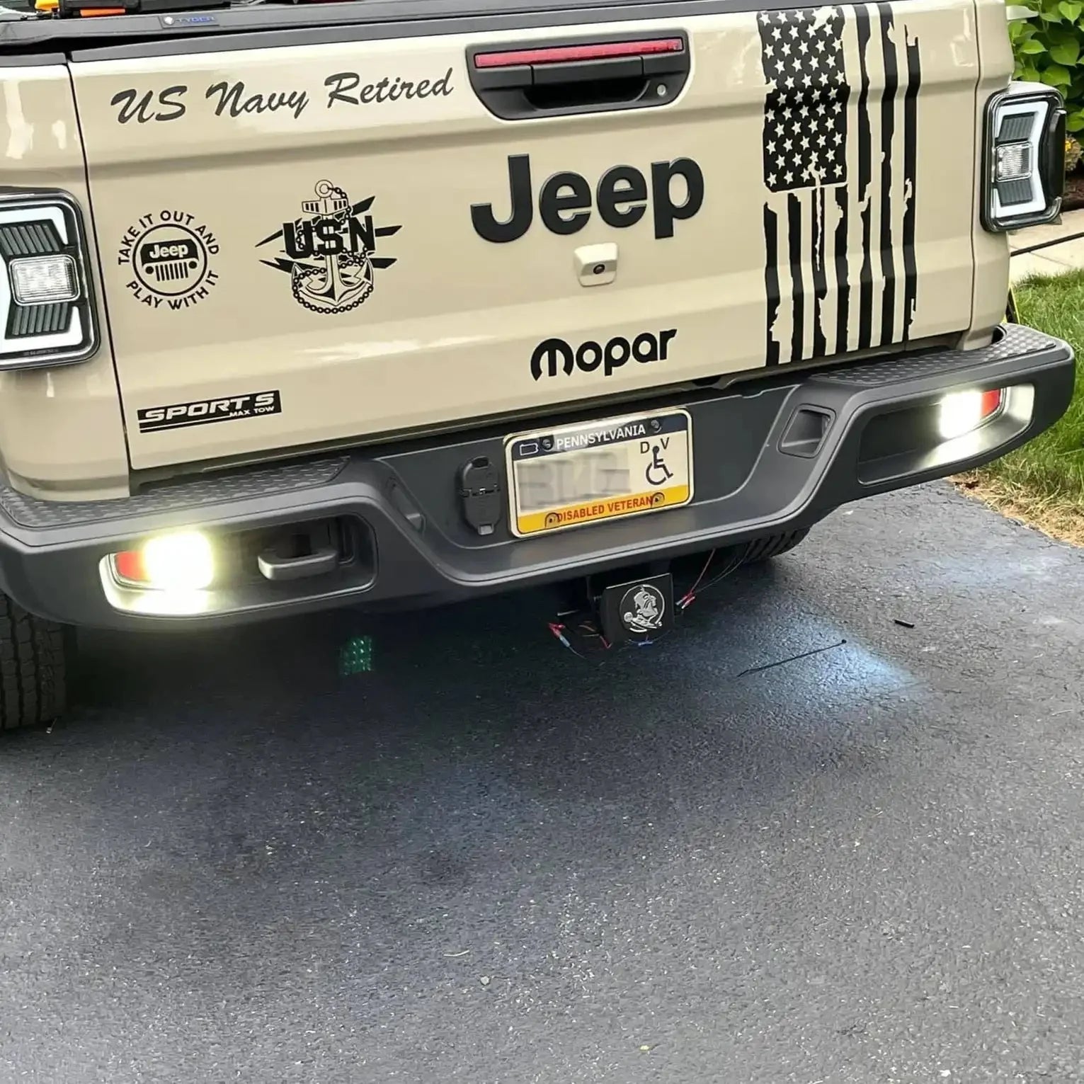Rear Bumper LED Reverse Lights For 2020-2025 Jeep Gladiator JT | 1,500 Lumens