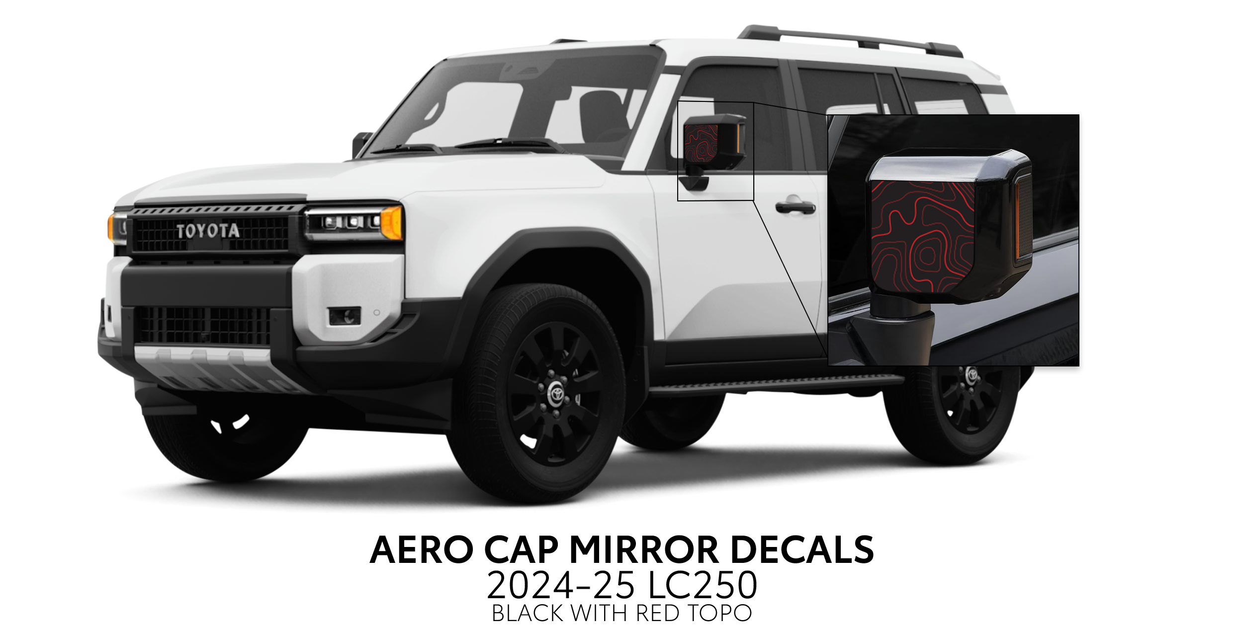 2024+  Aero Cap Mirror Decals For Land Cruiser 250