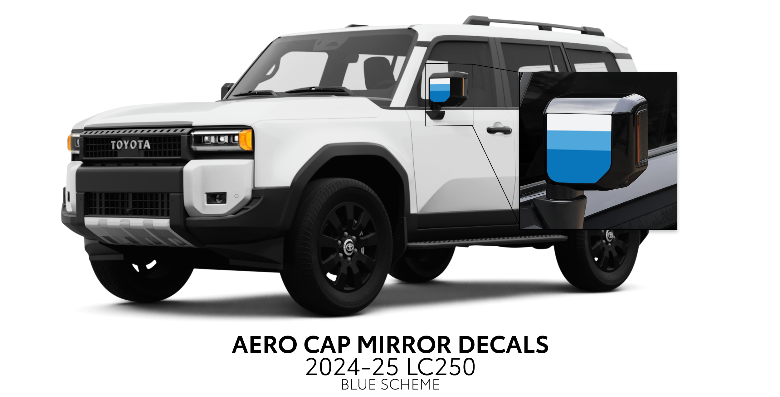2024+  Aero Cap Mirror Decals For Land Cruiser 250